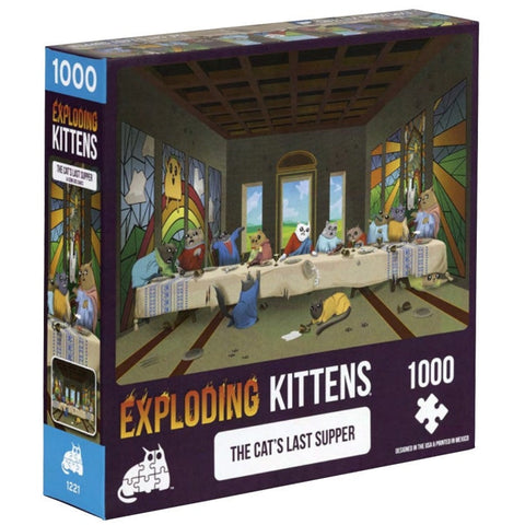 Exploding Kittens Puzzle Cats Last Supper 1,000 pieces