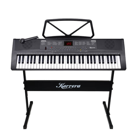 Karrera 61-Key Electronic Piano Keyboard 75cm with Stand (Black)