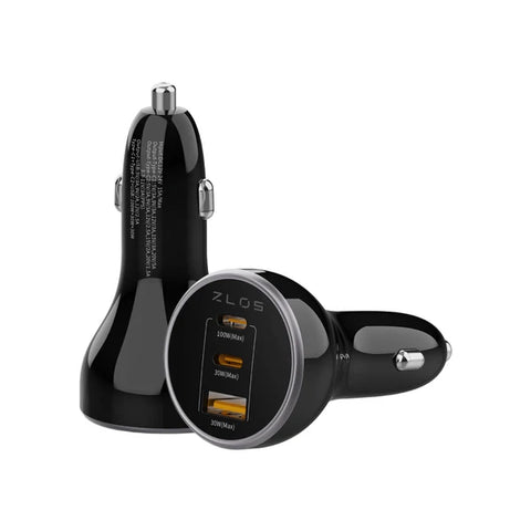 ZLOS 160W 3-Port Fast Car Charger Cigarette Lighter Adapter (2 USB-C & 1 USB-A Ports)