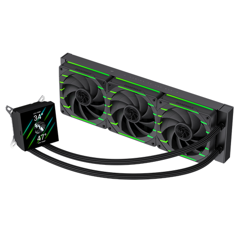GameMax Hailstorm 360mm AIO Liquid CPU Cooler (Black)