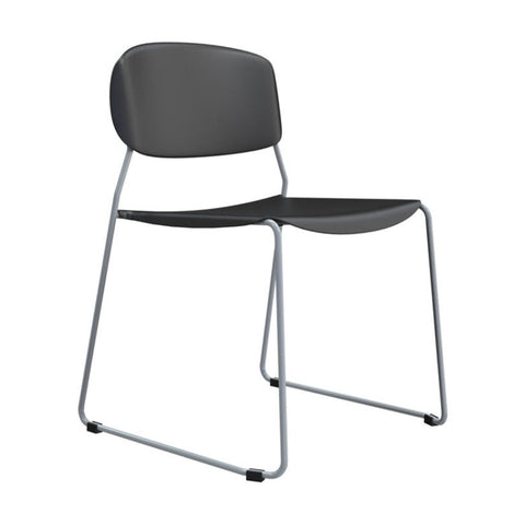 Sabia Felix Pre-Assembled Chair Cushioned Seat Lightweight Stackable Seating (Black)