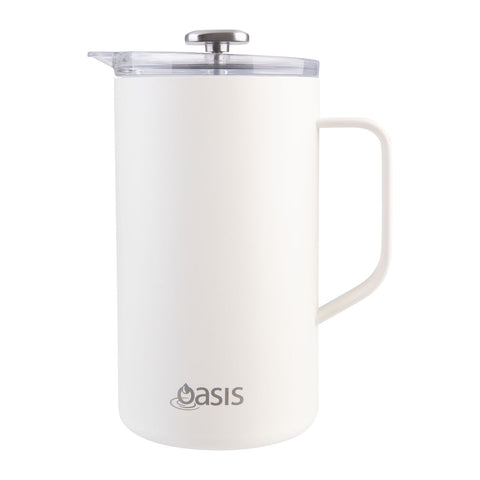 Oasis Stainless Steel Double Wall Insulated Coffee Press - 4 Cup - 600ml (Alabaster)