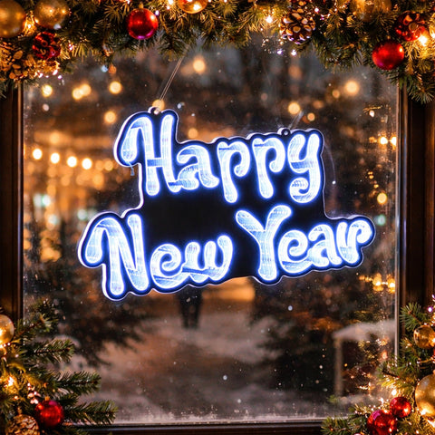 Lexi Lighting 41X25CM Hanging Infinity Happy New Year
