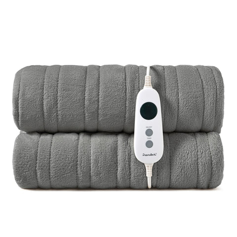 Dreamaker Coral Fleece Electric Heated Throw Blanket [180x200cm] (Silver)