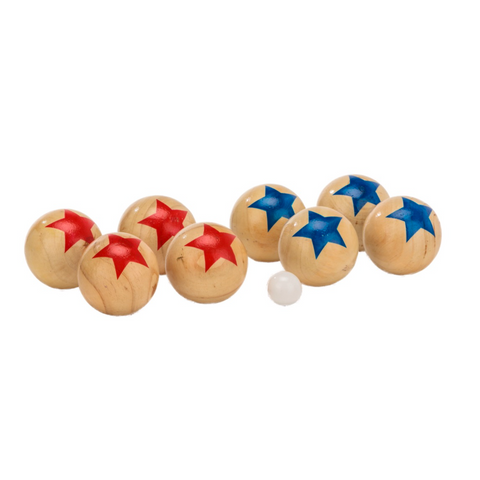 Jenjo Games Deluxe 8 Wooden Ball Bowls Bocce Game Set