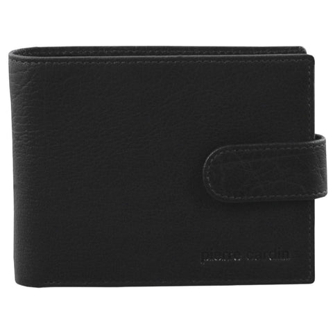 Pierre Cardin Men's Rustic Leather Bi-Fold Cash/Card Wallet Black
