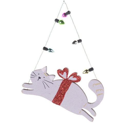 Urban Perfect Pets Christmas Cat with Lights Hanging Decoration 8cm Assorted