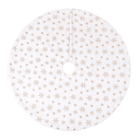 Jingle Jollys Christmas Tree Skirt 120cm Snowflake Ornaments Xmas Decorations