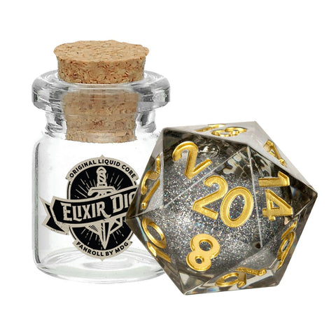 Fanroll By Metallic Dice Games MDG Individual d20 Elixir Liquid Core Dice: Vanishing Oil