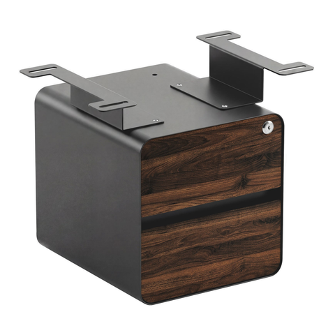Desky Minimal Under Desk Cabinet - Jarrah Legno Melamine / Space Grey