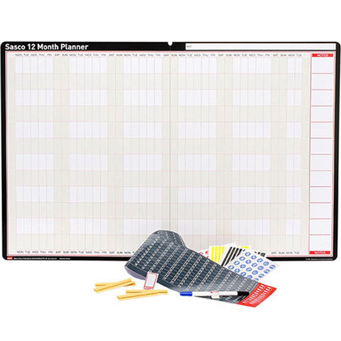 Sasco Wall Planner Calendar 12 Month Undated