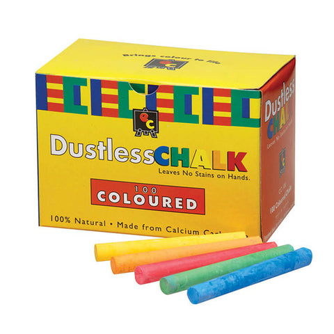 EC Dustless Chalk (100/box) - Coloured