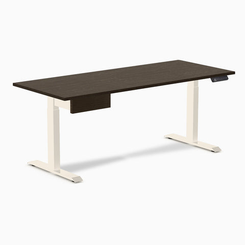 Desky Single Standing Desk With Drawer - Dark Bamboo / 1800x750mm / Wheat
