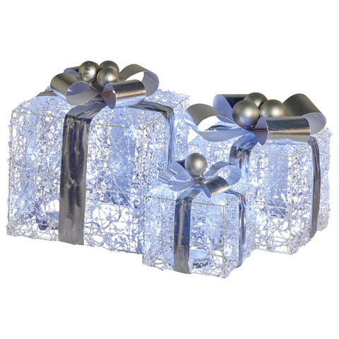 Christabelle Set of 3 Lighted Christmas Gift Boxes