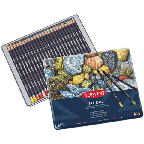 Derwent Studio Colour Pencils Tin 24 Set