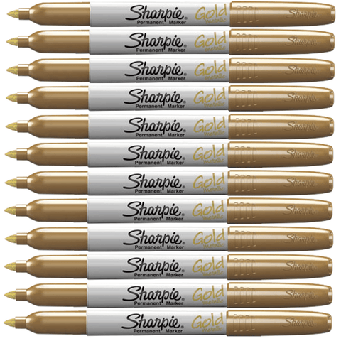 Sharpie Box 12 Permanent Marker Fine Point 1.0mm (Metallic Gold)