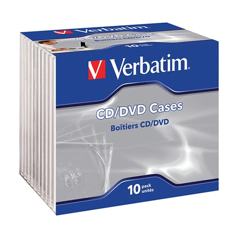 VERBATIM Jewel Disc Storage Cases Holders CD/DVD Compatible 10pc