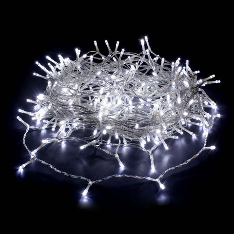 Lexi Lighting 520 LED Connectable Fairy Christmas Lights Chain with Clear Cable - White
