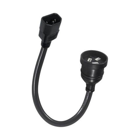 BOOC 20cm Ultra-Short AU Power Cord, IEC C14 to 3-Pin AS/NZS Plug (10A 240V)