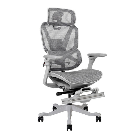 Desky Contourra Ergonomic Mesh Chair Light Grey / With Footrest