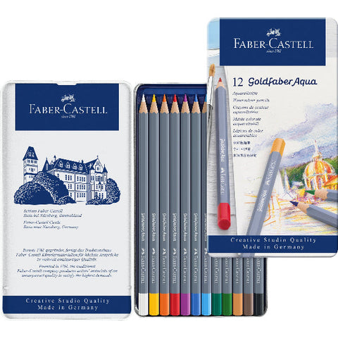 Faber-Castell Goldfaber Aqua Watercolour Pencil Set, 12Pk