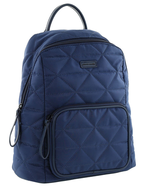 Pierre Cardin Nylon Quilted Casual Travel Backpack Bag 30x31cm Navy