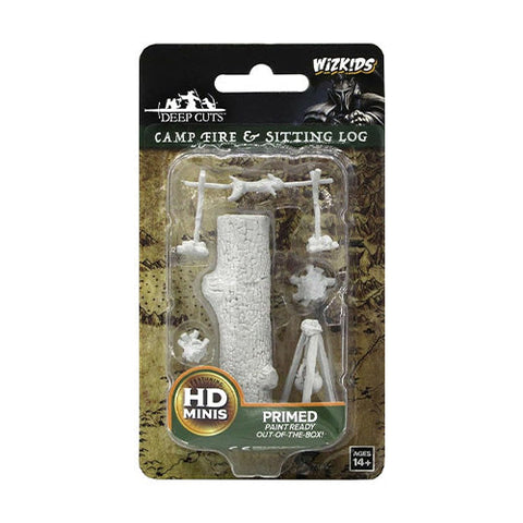 WizKids Deep Cuts Unpainted Miniatures Camp Fire & Sitting Log