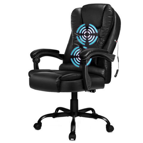 ALFORDSON Massage Office Chair Executive Chair PU Leather (Black)