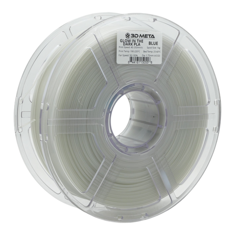 3D META Glow in the Dark PLA 3D Printing Filament - Blue - Clear in Light