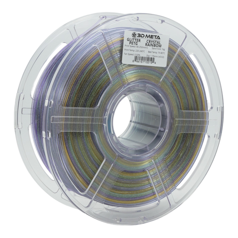 3D META Glitter PETG 3D Printing Filament - Crystal Rainbow