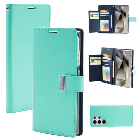Goospery Rich Diary for Samsung Galaxy S25 Ultra - Mint, Magsafe