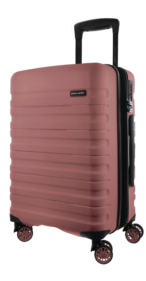 Pierre Cardin 4 Wheel Cabin Hard-Shell Suitcase Travel Luggage 54cm Rose