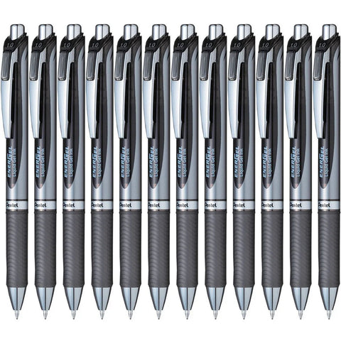 Pentel BL80 Energel Retractable Gel Ink Pens 1.0mm Box of 12 (Black)