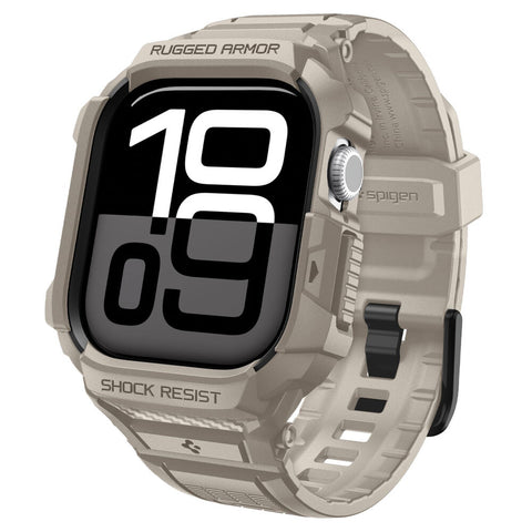 Spigen Apple Watch 10/11 46mm Rugged Armor Pro 2 Band Case (Dune Beige)
