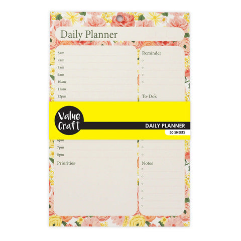 Ribtex Daily Planner Floral 30 Sheets