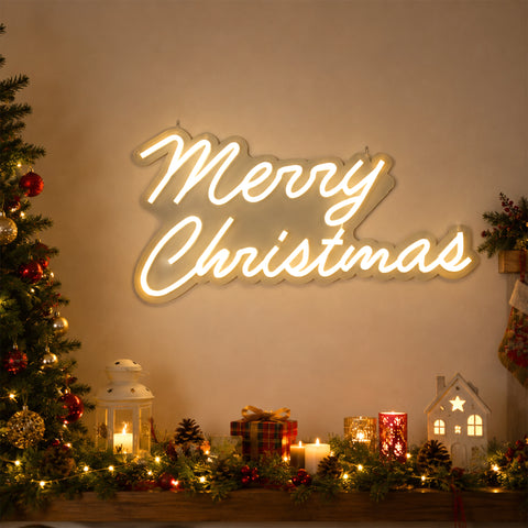 Lexi Lighting 50cm Merry Christmas Neon Sign - Warm White