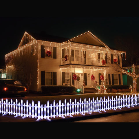 Lexi Lighting LED Pre-Lit Fence - White