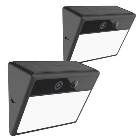 Laser Smart Outdoor Wall Light Camera Twin Pack – Solar