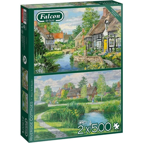 Falcon De Luxe 2x500-Pieces Riverside Cottages Puzzle