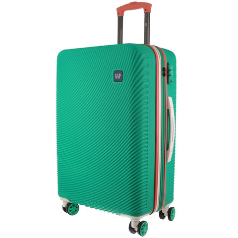 GAP Stripe Travel Suitcase Hard-Shell TSA Lock Large Luggage 76cm Turquoise