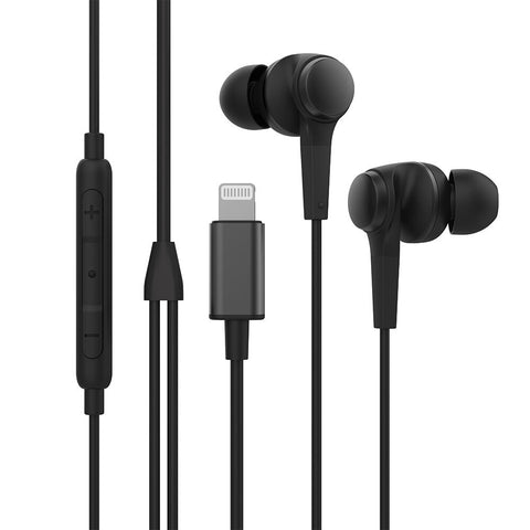 Rewyre Lightning Wired Earphones with Mic Black