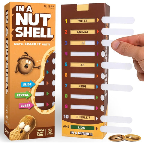 Confident Games In A Nutshell Slide & Reveal Word Guessing Board Game