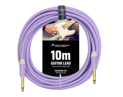 Precision Audio 1/4" 6.35mm Guitar Lead Instrument Cable Purple 10m