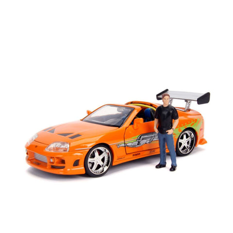 Jada 1:24 Scale Fast & Furious Brian's Toyota Supra With Brian Diecast Model Kit Orange