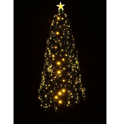 1.8m Radiant Glow Fir Warm White LED & Fibre Optic Christmas Tree 200 Tips