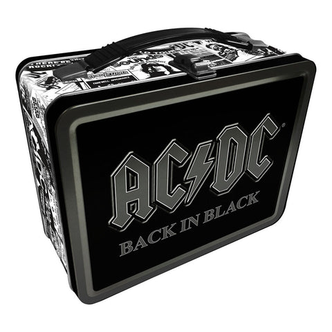 Aquarius AC/DC Back In Black Tin Fun Box Carry All Lunch Storage Box 29x17cm
