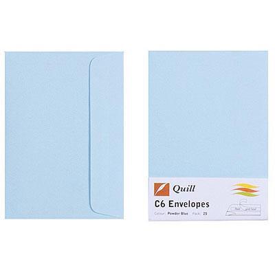 Quill C6 Coloured Envelopes Pack 25 (Powder Blue)