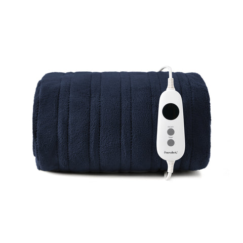 Dreamaker Coral Fleece Electric Heated Throw Blanket [130x160cm] (Midnight Blue)