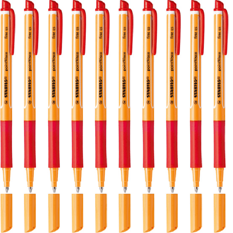 Stabilo Point Visco Rollerball Pen Fine 0.5mm (Red) [Box 10]