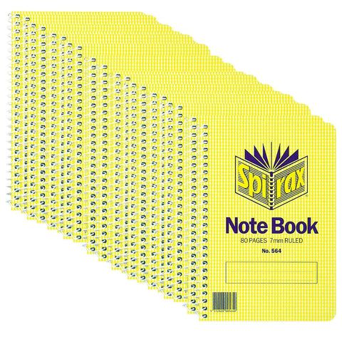 Spirax 564 Notebook Spiral Bound Side Opening 167x114mm 80 Page Pack 20